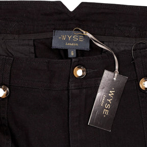 Wyse Black Cotton Trousers
