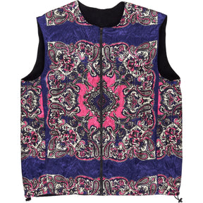 Noma t.d. Reversible Wrinkled Vest in Navy Paisley