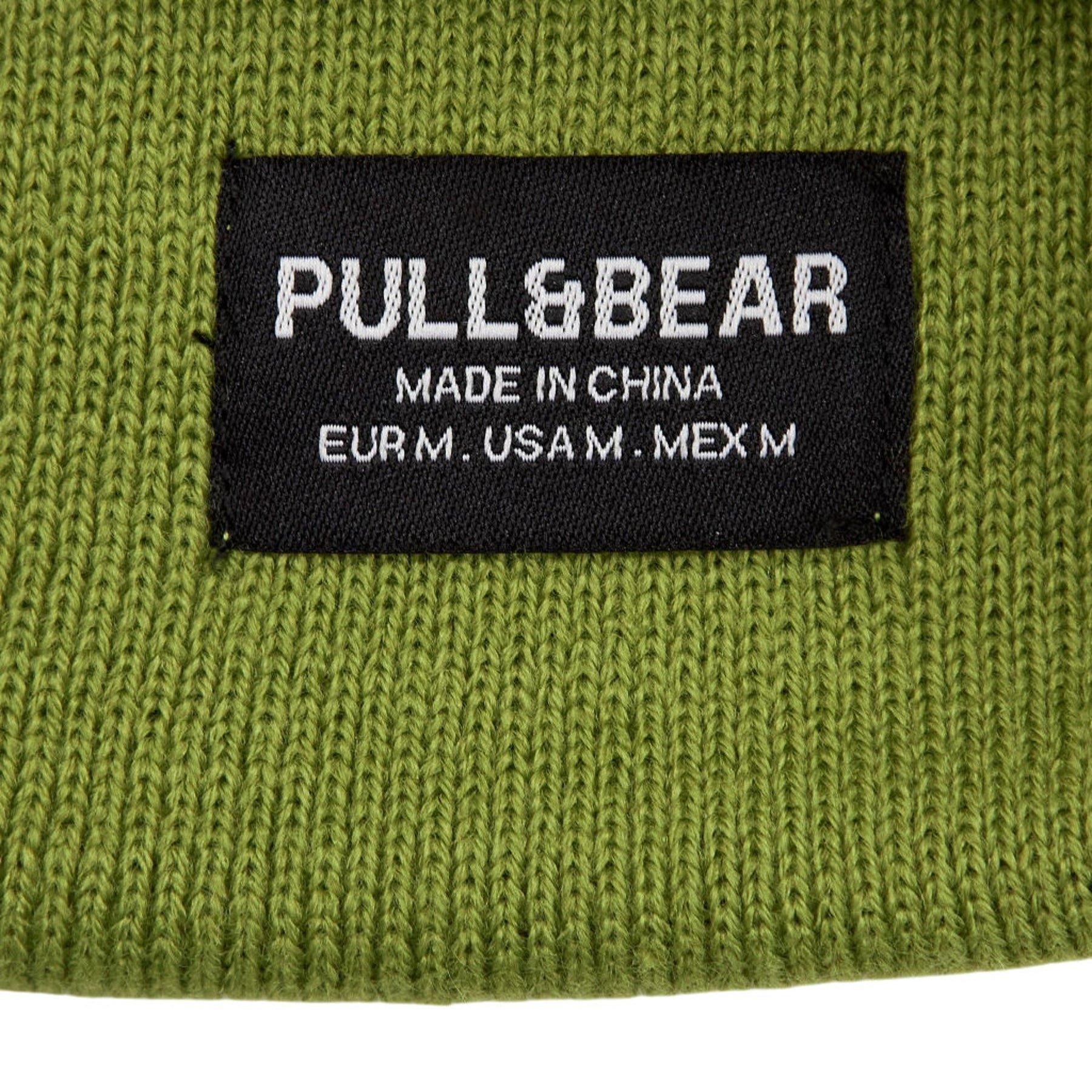 Pull & Bear Green Acrylic Knit Beanie