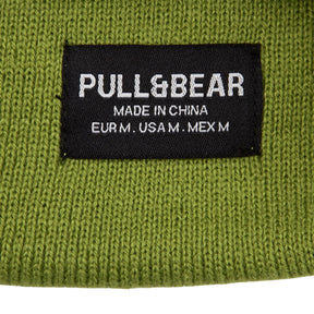 Pull & Bear Green Acrylic Knit Beanie