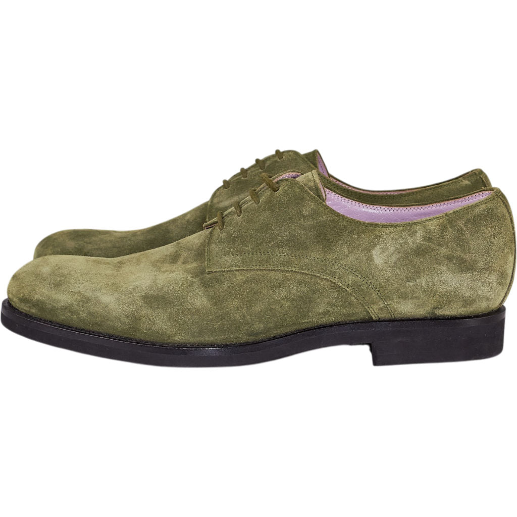 Manolo Blahnik Green Suede Derby Shoes
