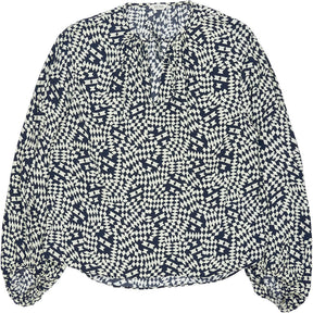 Hush Black Cream Geometric Blouse