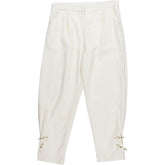 Mother of Pearl Cream Trousers with Embellishments