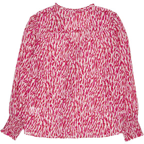 Hush Emilie  Pink Animal Print V-Neck Blouse