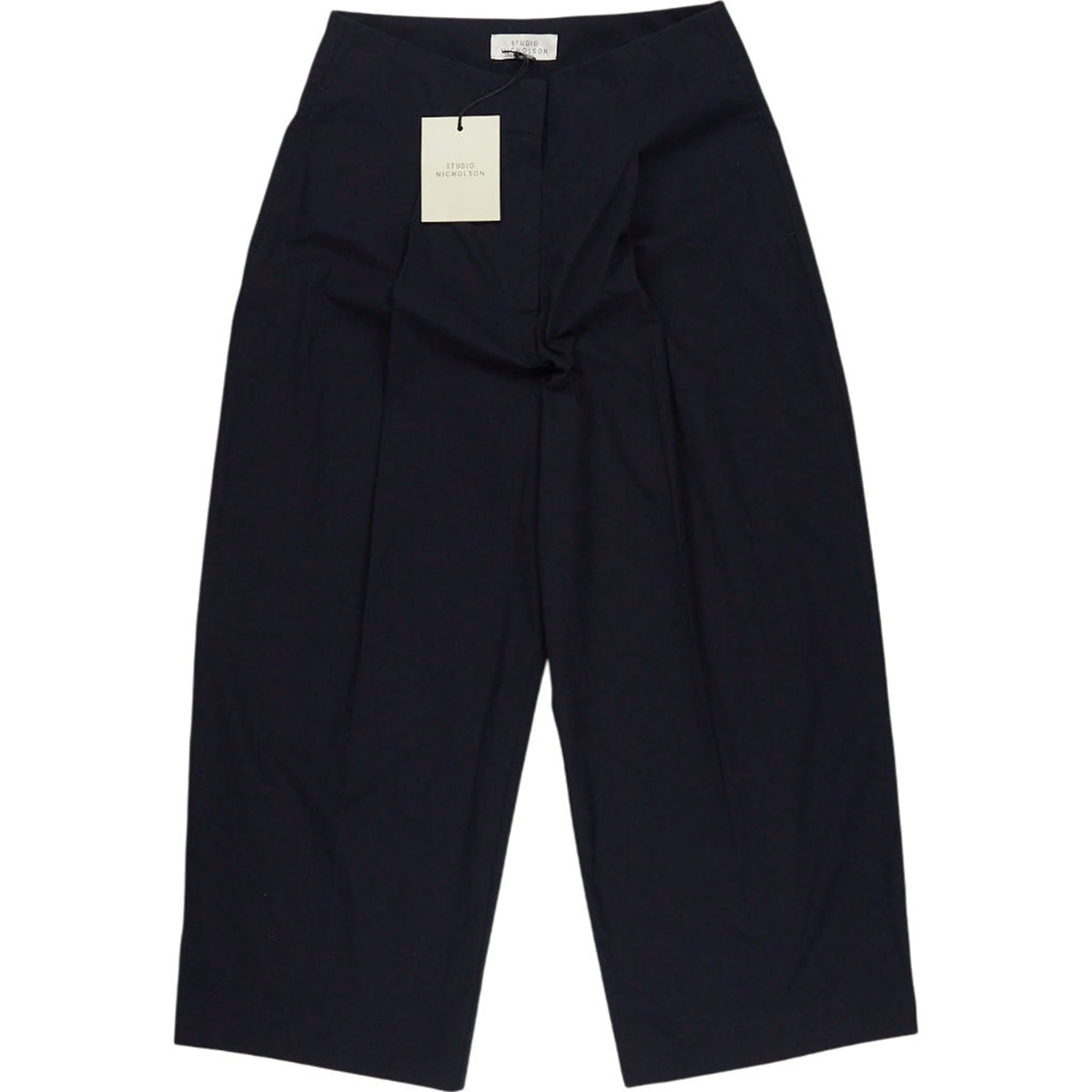 Studio Nicholson Navy Volume Pleat Trousers