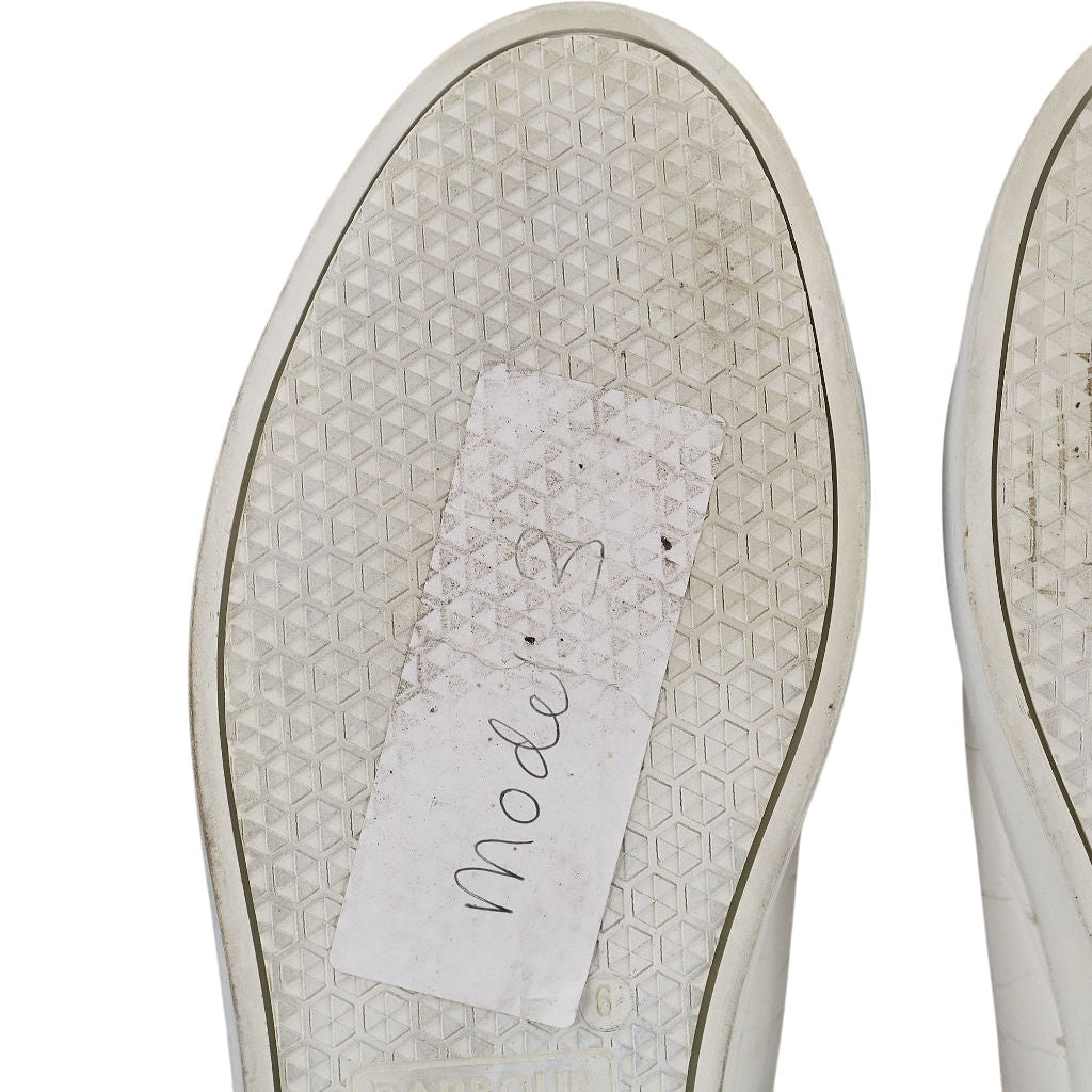 Barbour White Zip Trainers