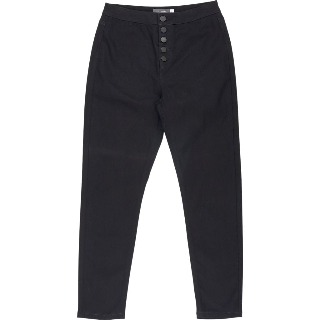 Mint Velvet Black Button Detail Trousers