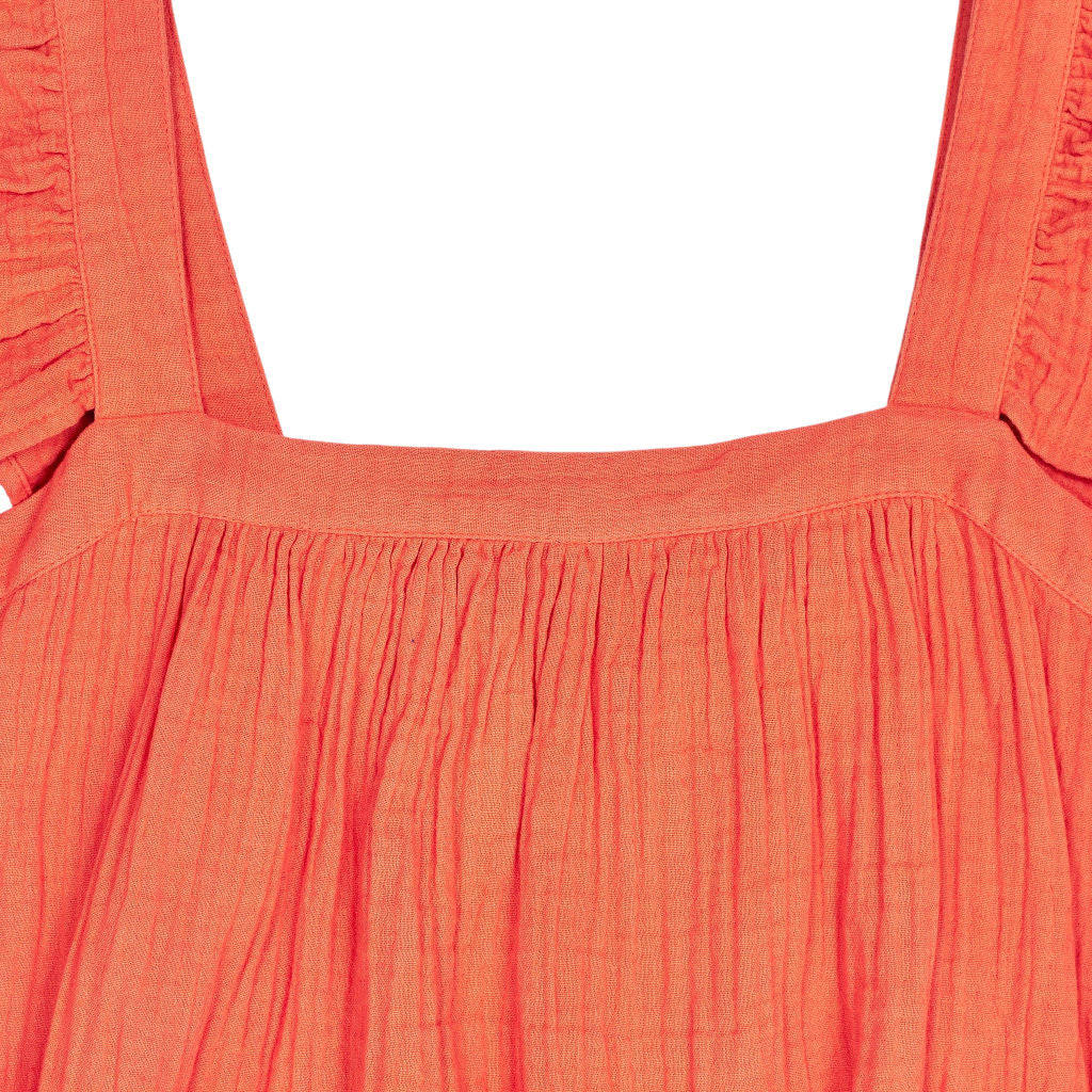 NRBY Orange Sleeveless Midi Dress
