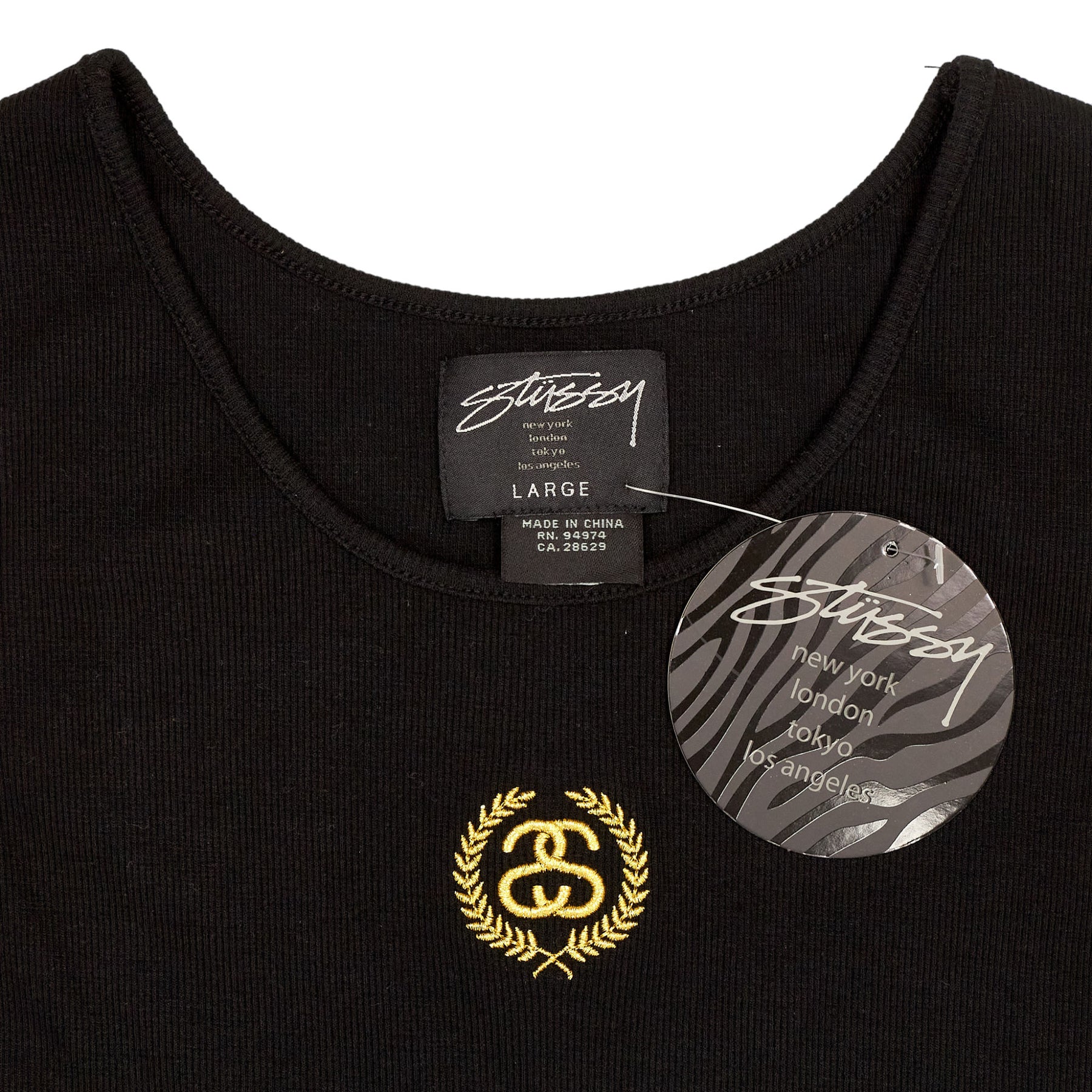 Stussy Black SSWRATHBOY Beater Tank Top