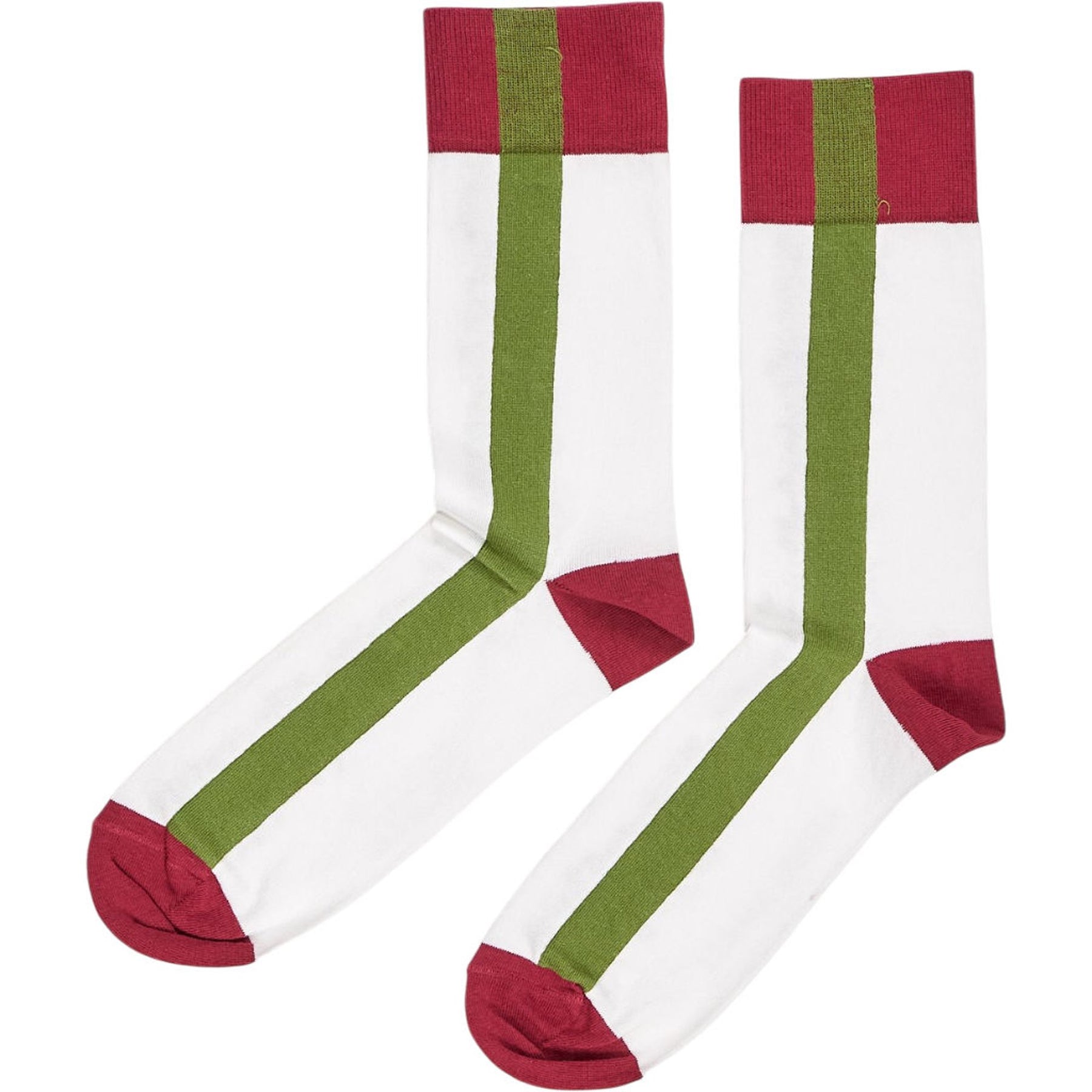 Amari Amari White Green Stripe Socks