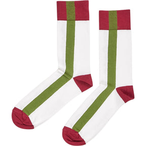 Amari Amari White Green Stripe Socks