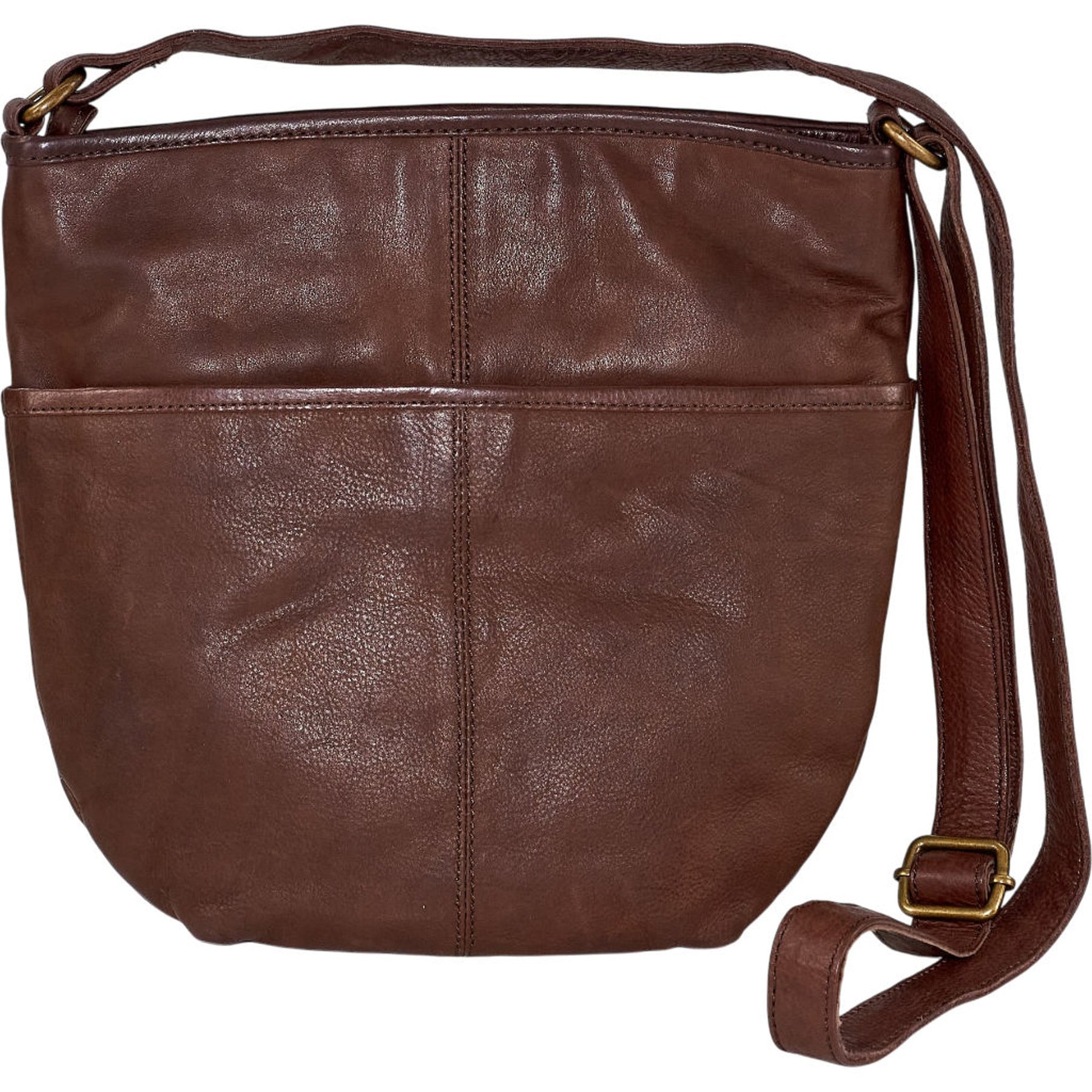FatFace Brown Leather Shoulder Bag