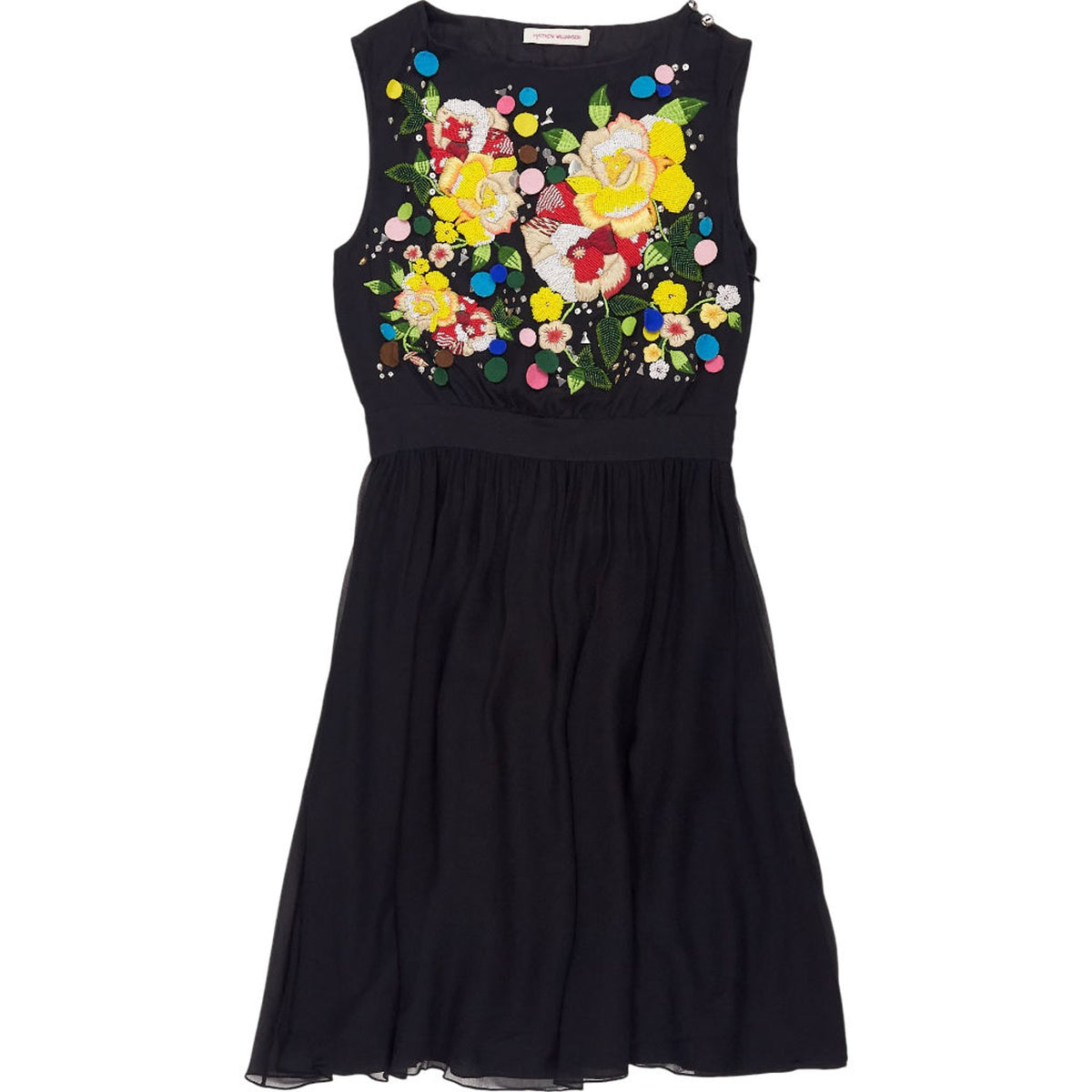 Matthew Williamson Black Floral Embroidered Dress