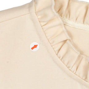 Wyse Cream Frill Neck Top