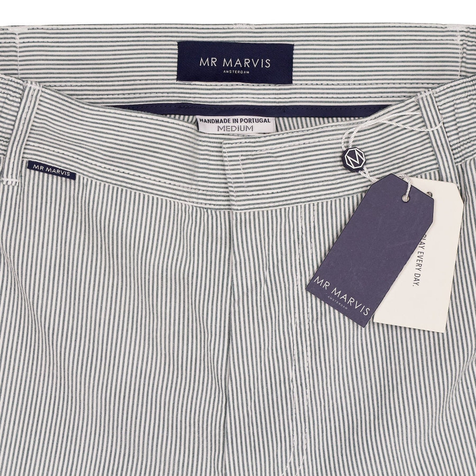 Mr Marvis Blue/White Striped Seersuckers Shorts