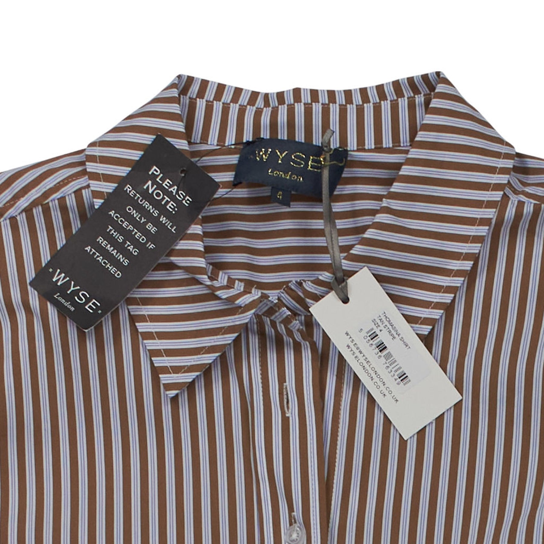 Wyse Brown Striped Shirt