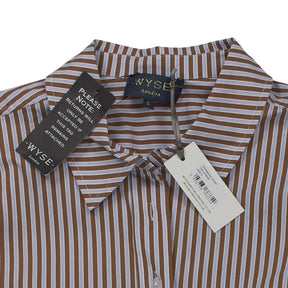 Wyse Brown Striped Shirt