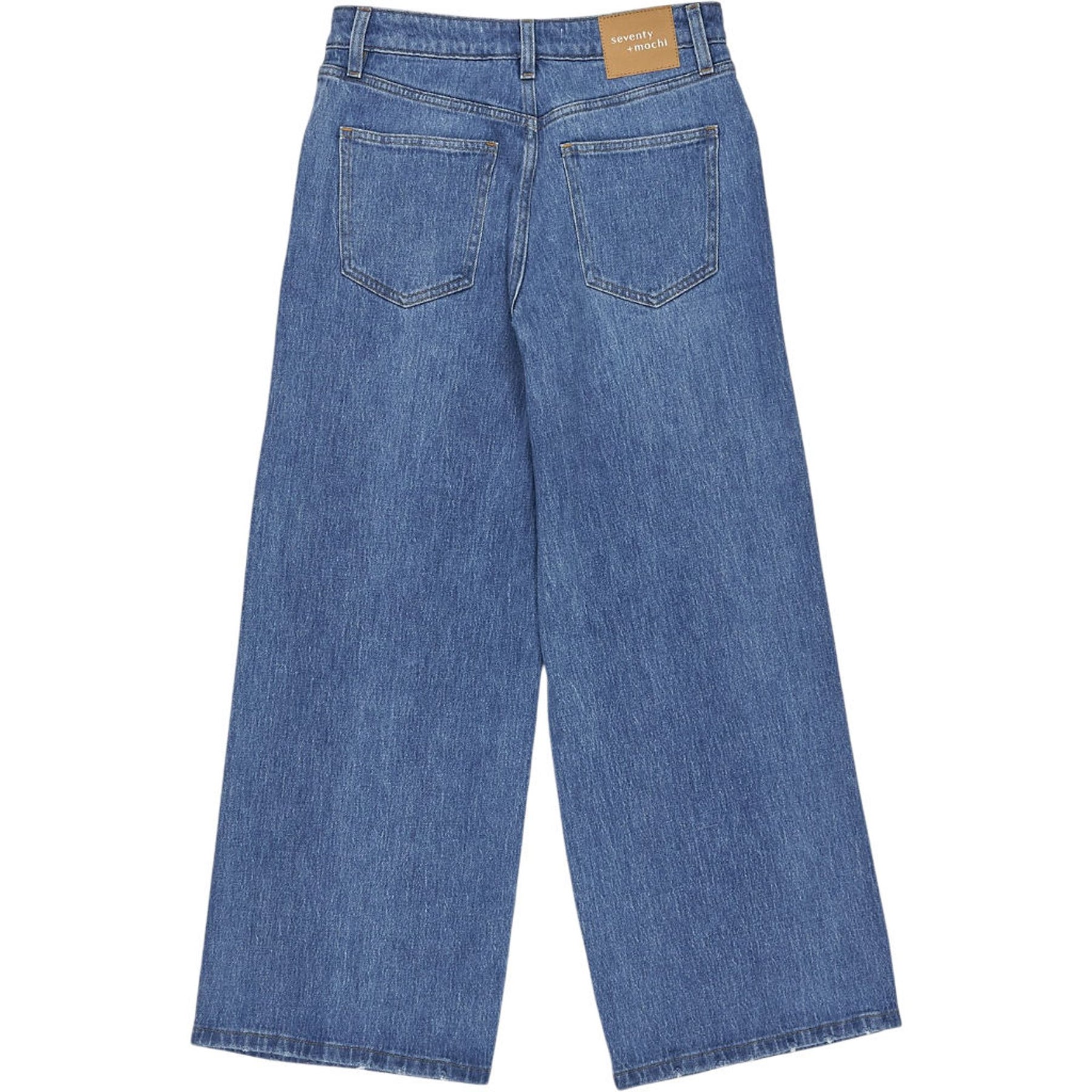 seventy + mochi Blue Cropped Wide Leg Jeans