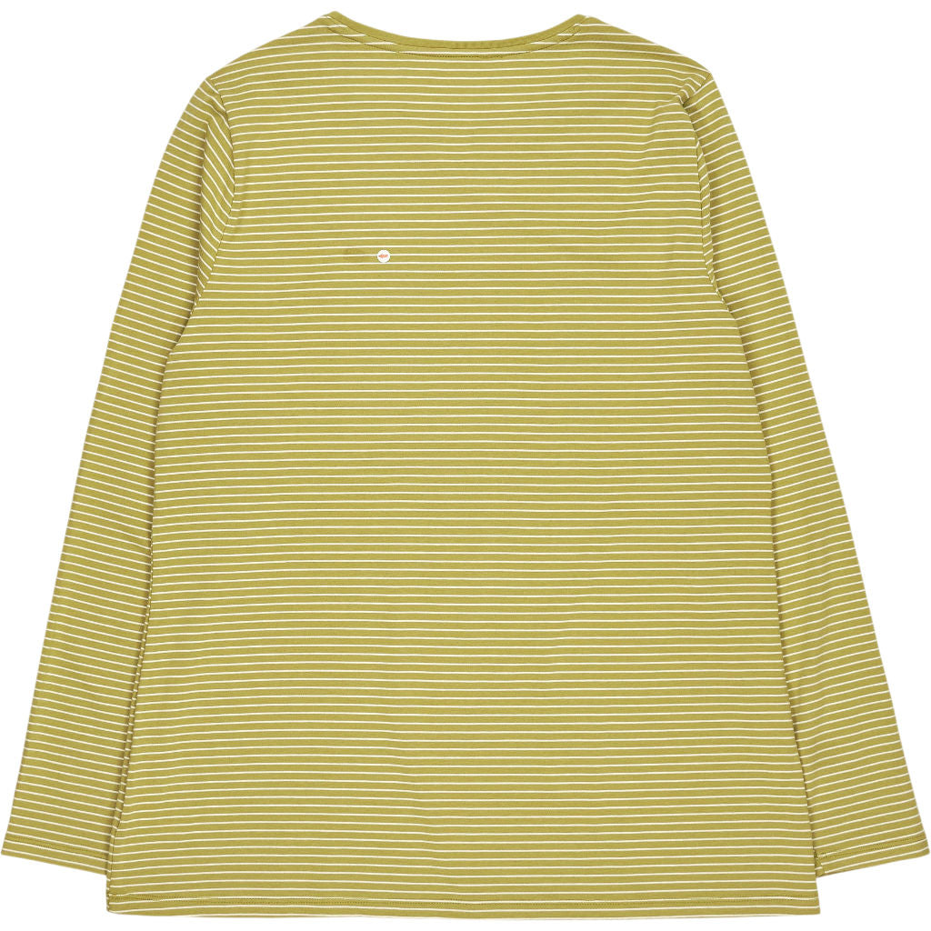 Lands' End Green Striped Long Sleeve Top