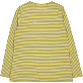 Lands' End Green Striped Long Sleeve Top