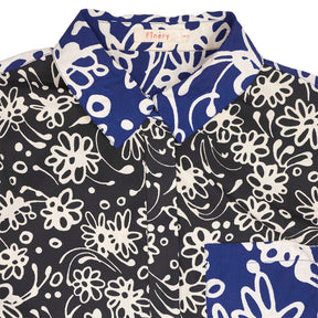 Finery Black White Floral Shirt Dress