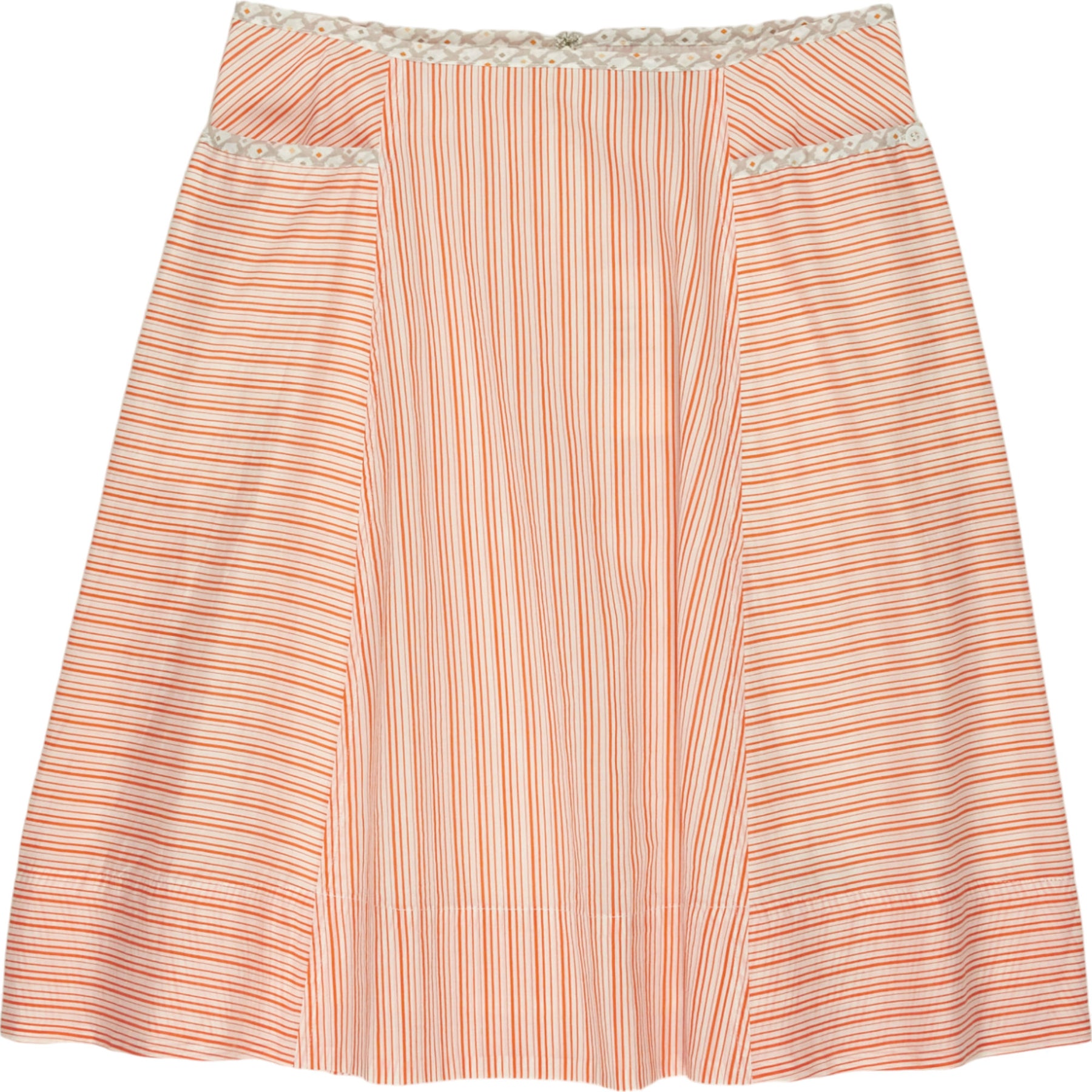 Orla Kiely Orange White Striped Skirt