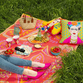 Boho Paisley Print Outdoor Rug