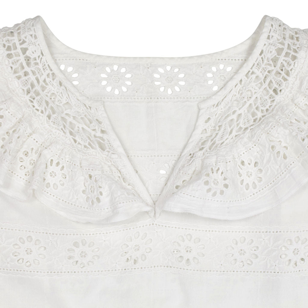 WYSE White Broderie Anglaise Top