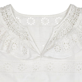 WYSE White Broderie Anglaise Top