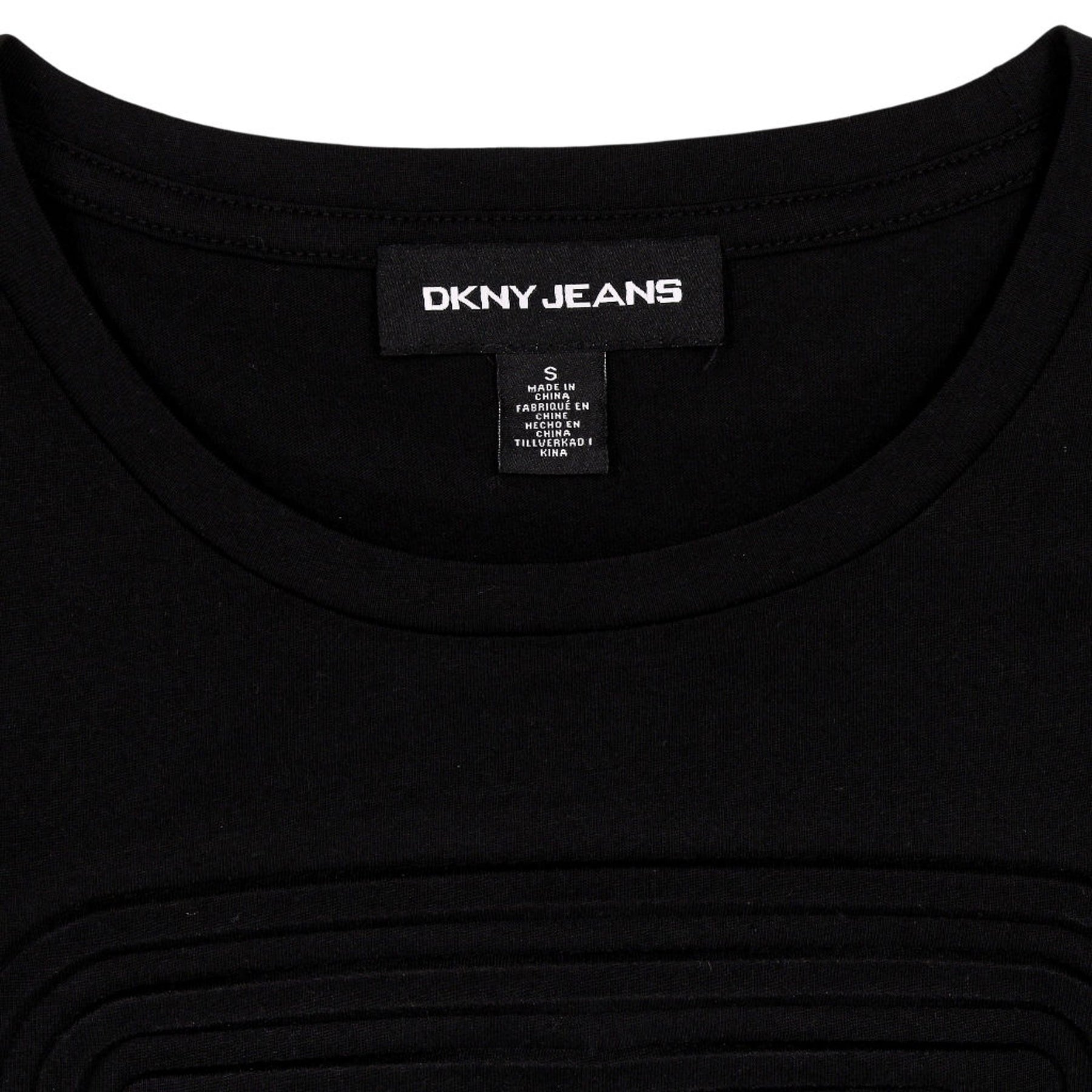 DKNY Jeans Black Debossed T-Shirt