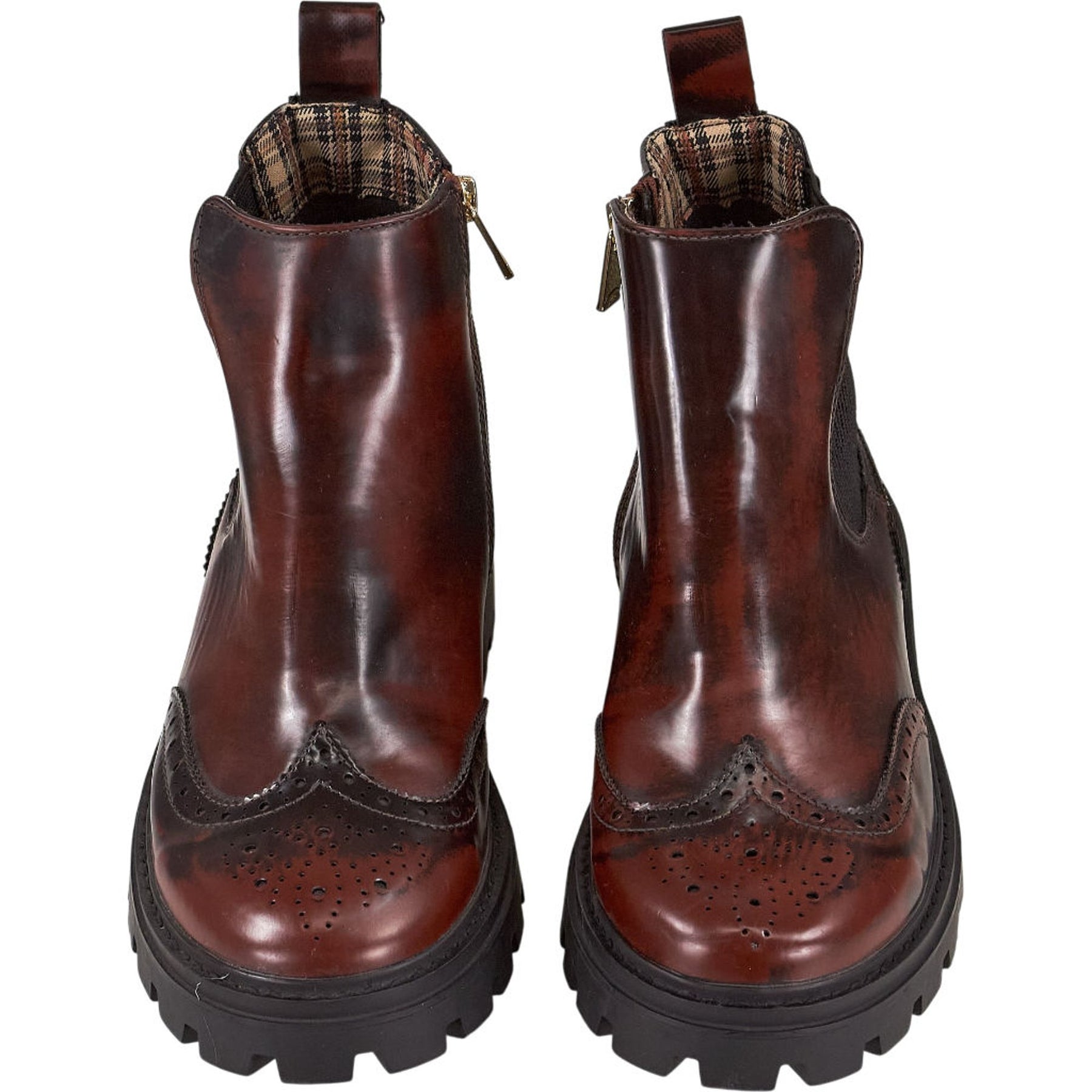 River Island Brown Leather Brogue Boots