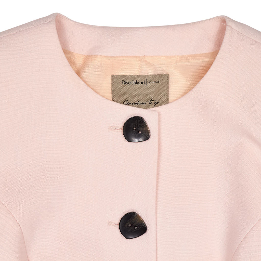 River Island Pink Collarless Jacket