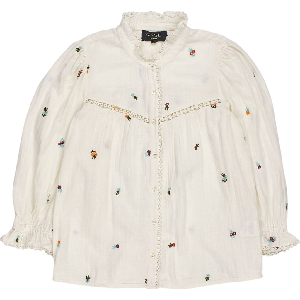 WYSE London White Embroidered Blouse