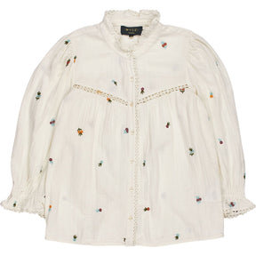 WYSE London White Embroidered Blouse