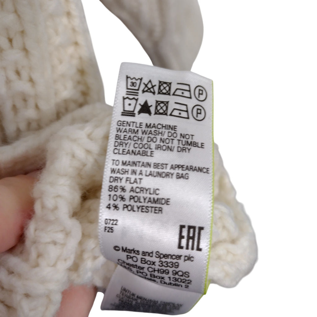 M&S Cream Cable Knit Jumper