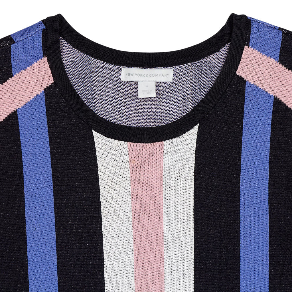 New York & Company Multicolour Striped Dress
