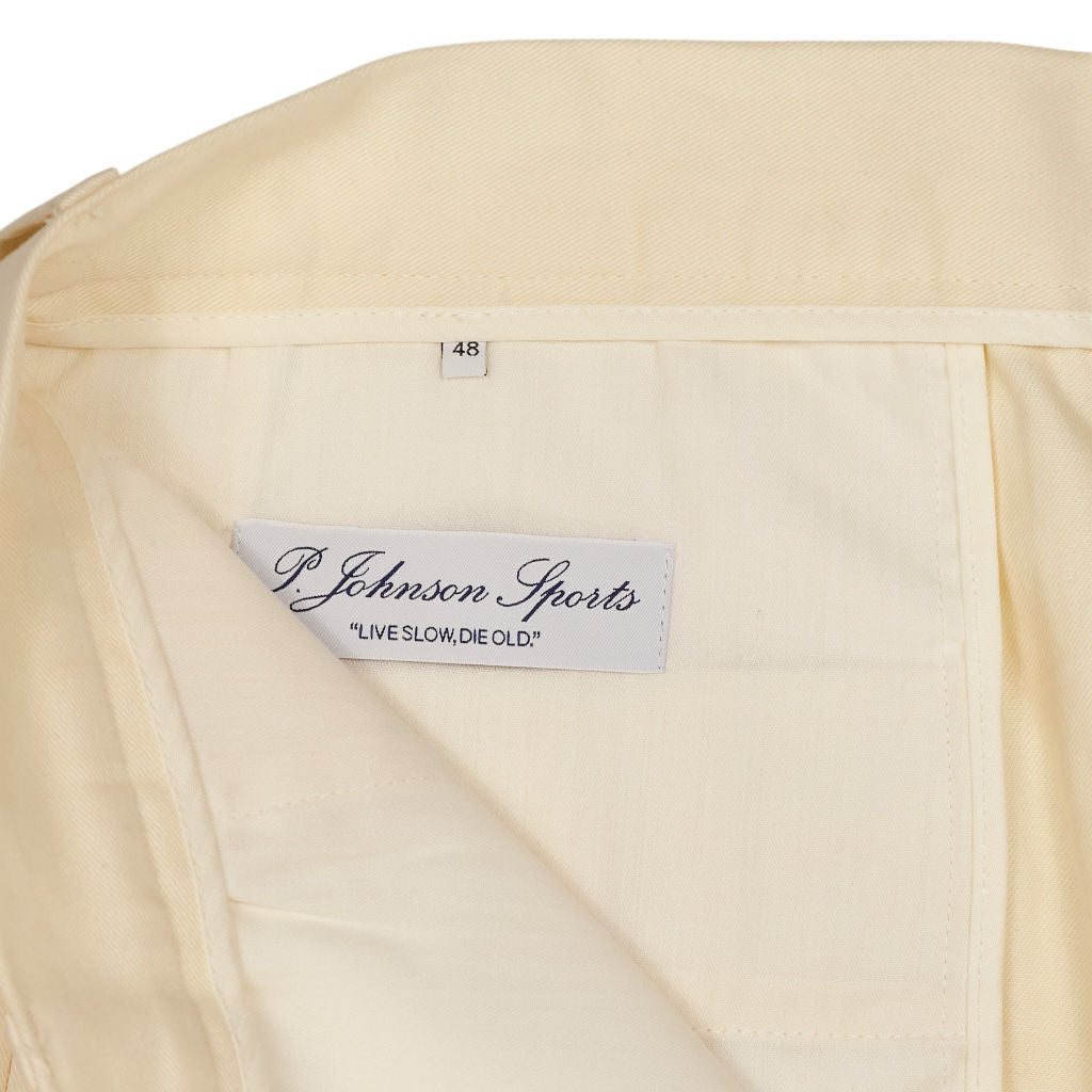 P Johnson Cream Pleated Shorts
