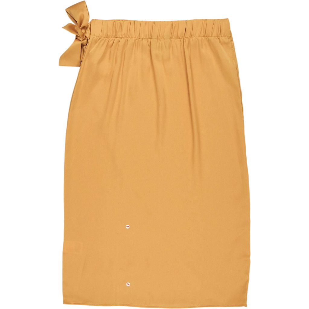 Lands' End Mustard Bow Pencil Skirt