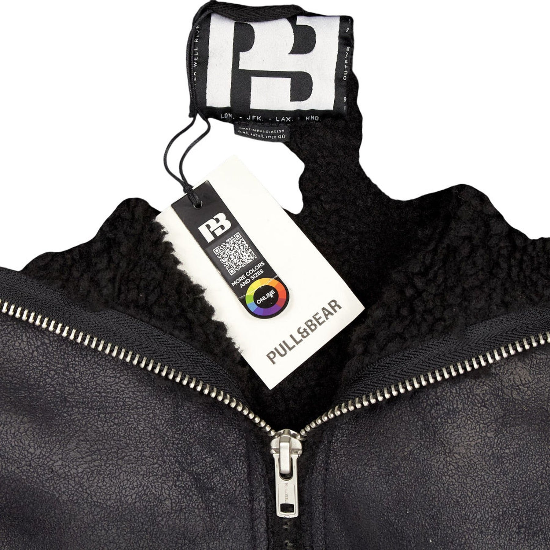 Pull & Bear Black Faux Shearling Jacket