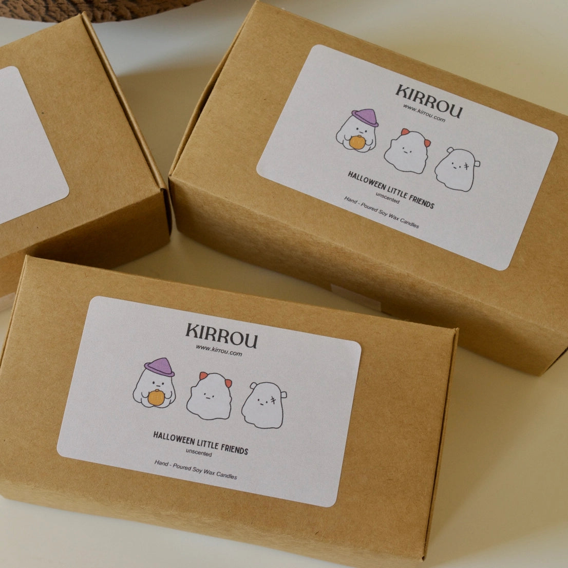 Set of 3 Halloween Ghost Soy Candles