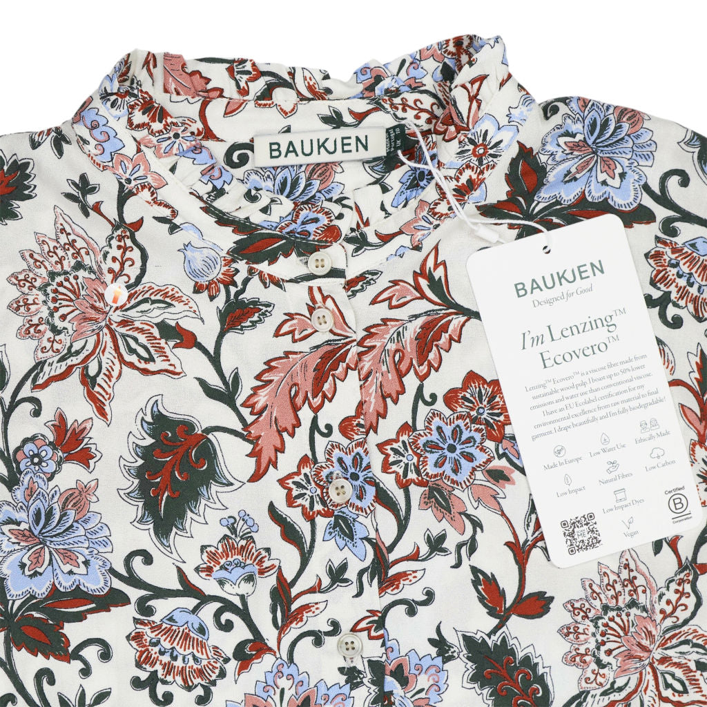 Baukjen Khaki Folk Floral Arlette Dress