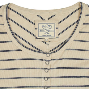 Fat Face Beige Striped Long Sleeve Top