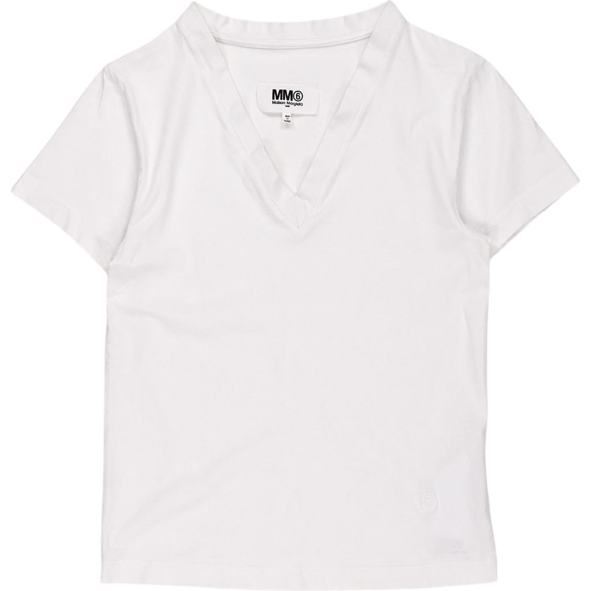 MM6 Maison Margiela White V-Neck T-Shirt