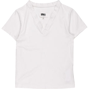 MM6 Maison Margiela White V-Neck T-Shirt