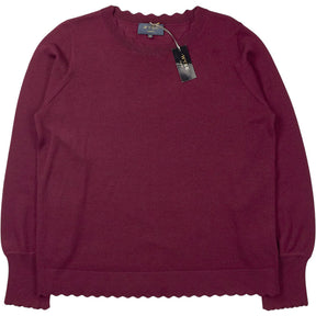 Wyse Plum Fleurine Scallop Jumper