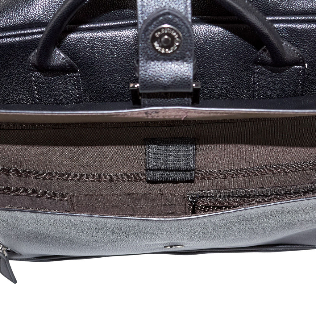 Black Leather Laptop Briefcase