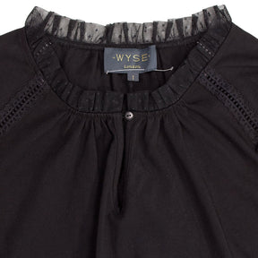WYSE Black Laney Jersey Mix Top
