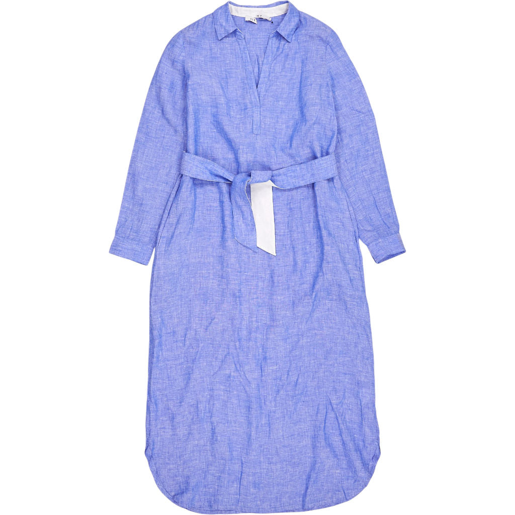 NRBY Blue Linen Shirt Dress