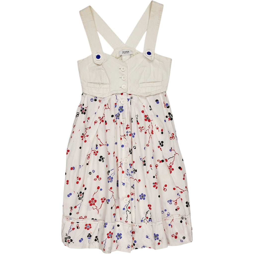 Sonia Rykiel Cream Floral Pinafore Dress