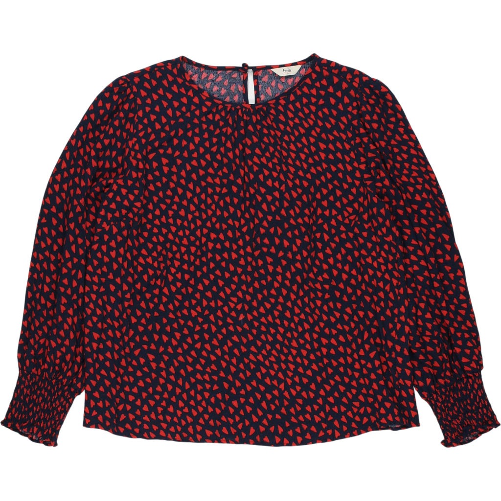 Hush Navy Red Heart Print Blouse